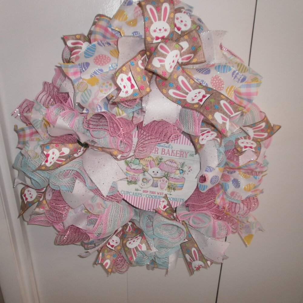 Easter Bunny Bakery wreath 24" new
